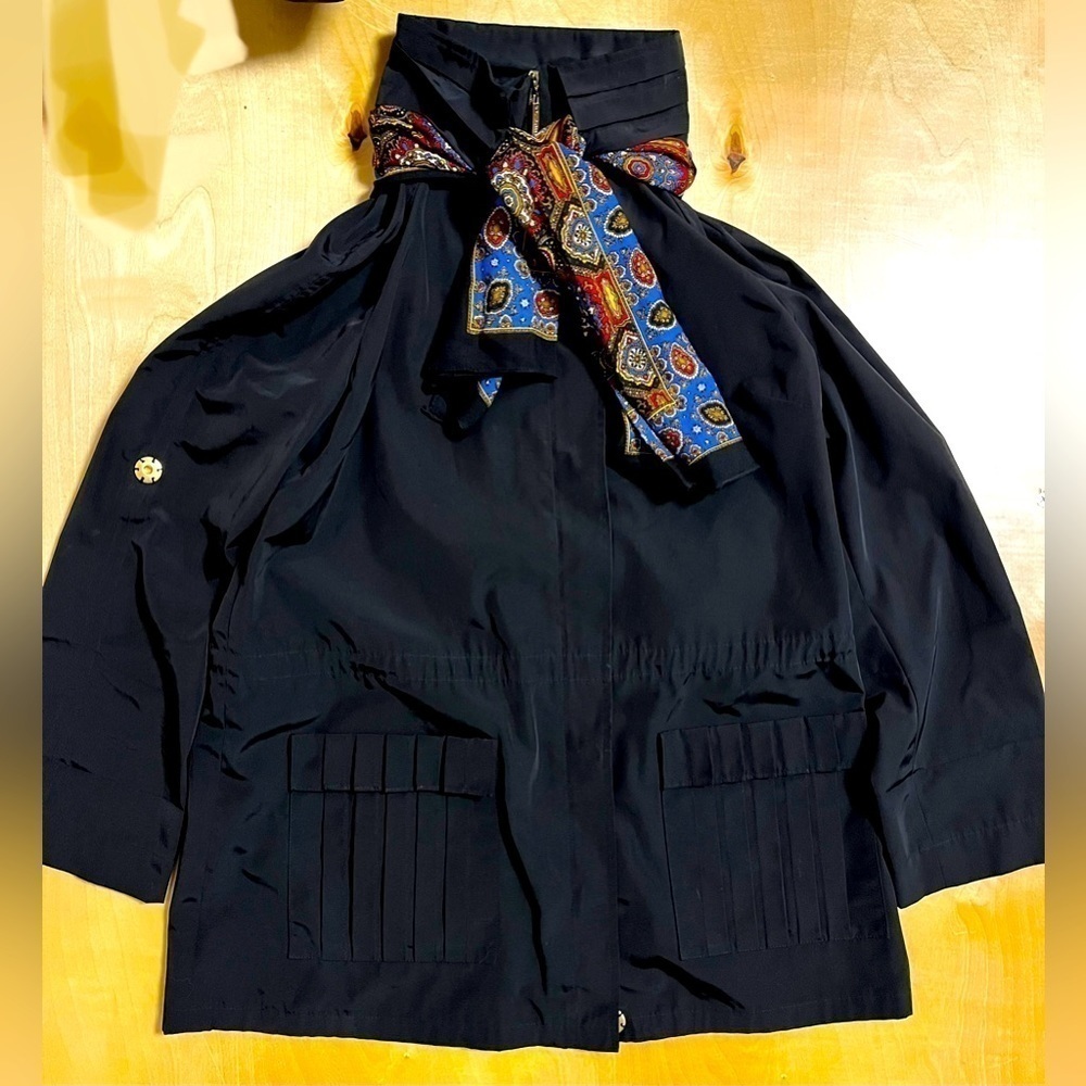 St. JOHN Yellow Label Black Jacker with 100% Virgin Wool Made in Turkey Scarf